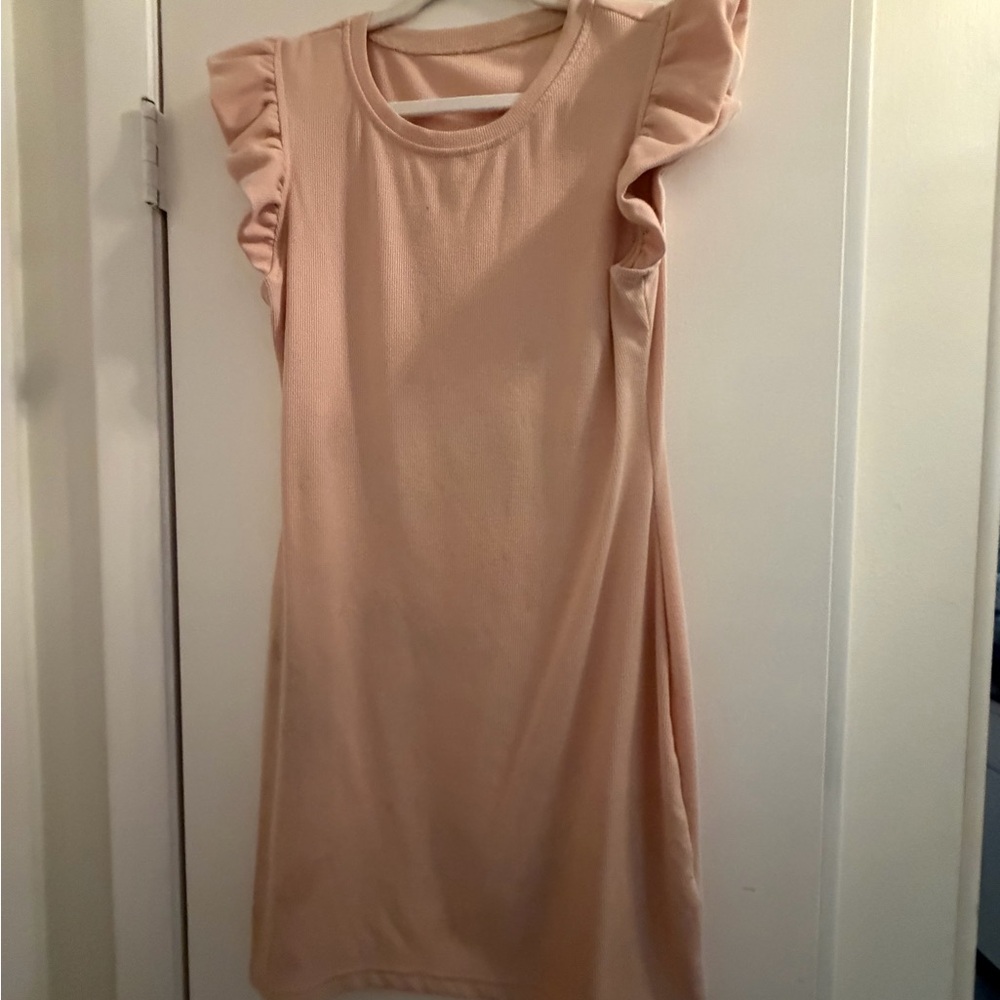 Pink Ruffle Sleeve Dress